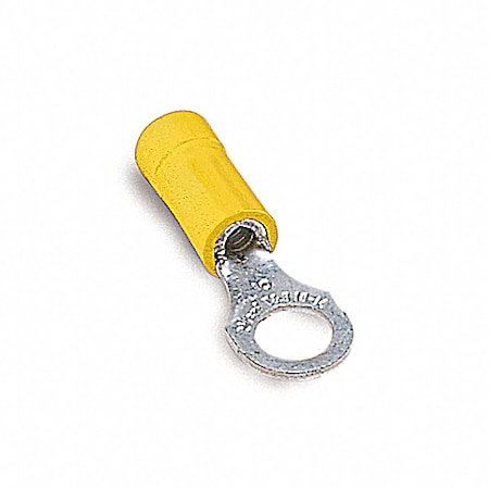 Abb Ring Terminal, #10 Stud Size, 10 AWG, 600 V, Nylon Insulated, Yellow, 50 PK RC10-10X